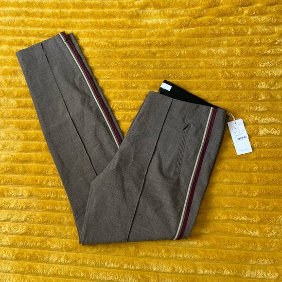BRAX Women’s Work Pants Style Mills Brown Side Stripes NWT ACTUAL 33x31 Skinny - Picture 1 of 7